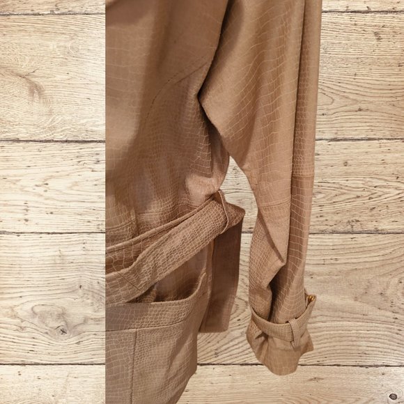 Vanna White Cream Leather Jacket with belt Small - Picture 3 of 8